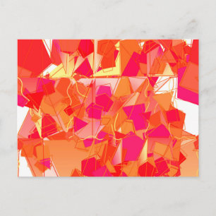 Oranje en warm roze abstract briefkaart