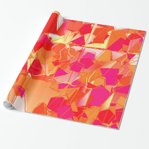 Oranje en warm roze abstract cadeaupapier