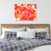 Oranje en warm roze abstract canvas afdruk (Insitu (Slaapkamer))