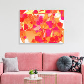 Oranje en warm roze abstract canvas afdruk (Insitu (Woonkamer))