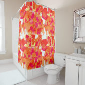 Oranje en warm roze Abstract Douchegordijn (In situ)