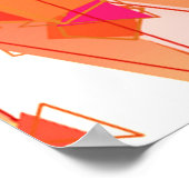 Oranje en warm roze abstract poster (Hoek)