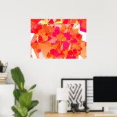 Oranje en warm roze abstract poster (Thuiskantoor)
