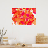 Oranje en warm roze abstract poster (Keuken)