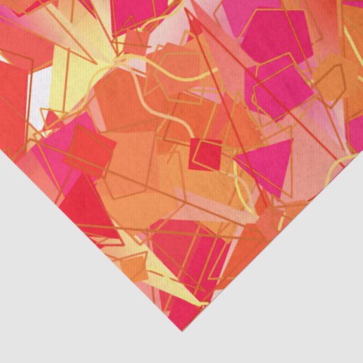 Oranje en warm roze abstract tissuepapier (Detail)