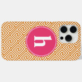 Oranje en warm roze Grieks Zeer belangrijk Monogra Case-Mate iPhone Case (Achterkant (horizontaal))