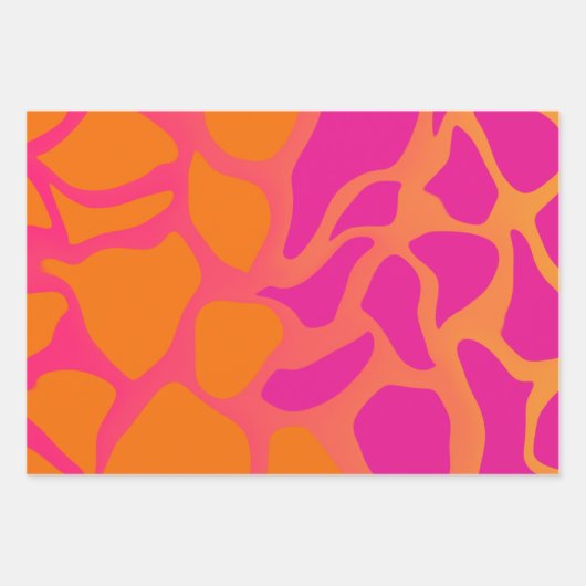 Oranje en warmroze verlooppapier inpakpapier vel (Voorkant 3)