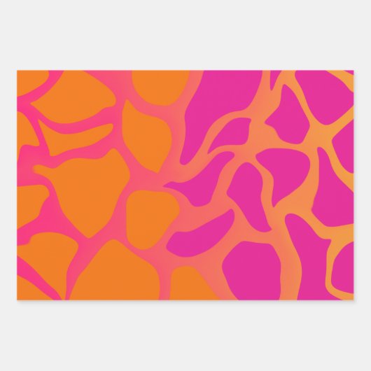 Oranje en warmroze verlooppapier inpakpapier vel (Voorkant 2)