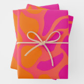 Oranje en warmroze verlooppapier inpakpapier vel (In situ)