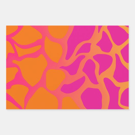 Oranje en warmroze verlooppapier inpakpapier vel (Voorkant)