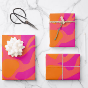 Oranje en warmroze verlooppapier inpakpapier vel