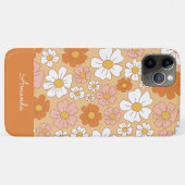 Oranje en White Floral Hoesje-Mate iPhone Case (Achterkant (horizontaal))