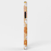 Oranje en White Floral Hoesje-Mate iPhone Case (Achterkant/rechts)