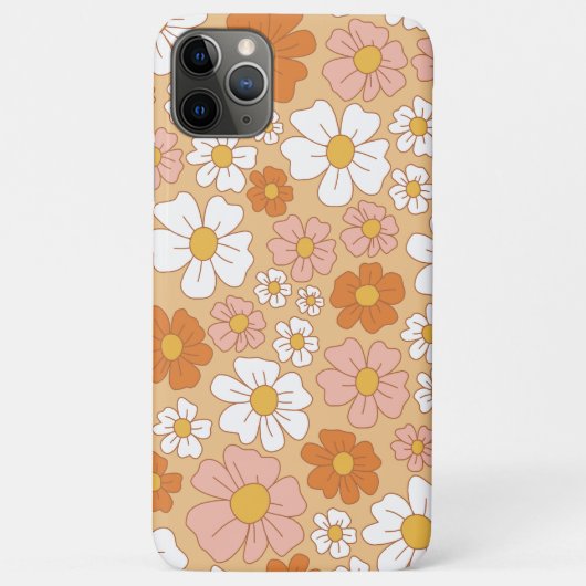 Oranje en White Floral Hoesje-Mate iPhone Case (Achterkant)