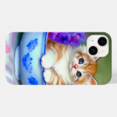 Oranje en White Kitten Illustratie Case-Mate iPhone Case (Achterkant (horizontaal))