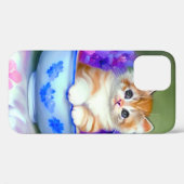 Oranje en White Kitten Illustratie Case-Mate iPhone Case (Achterkant (horizontaal))