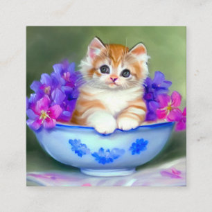 Oranje en White Kitten Illustratie Informatiekaartje