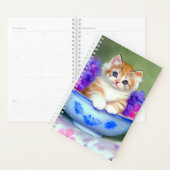  Oranje en White Kitten Illustratie Planner (Display)