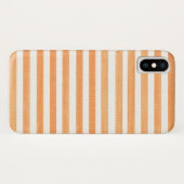 Oranje en White Stripe Apple iPhone X Hoesje (Achterkant (horizontaal))