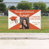 Oranje en wit Afstuderen Spandoek (Insitu)