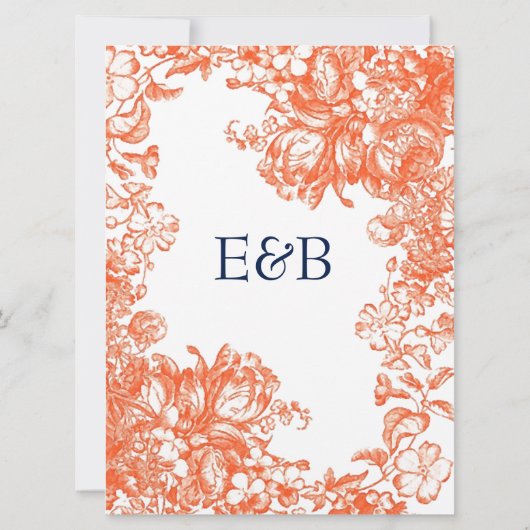 Oranje en wit Antiek Kaart (Achterkant)