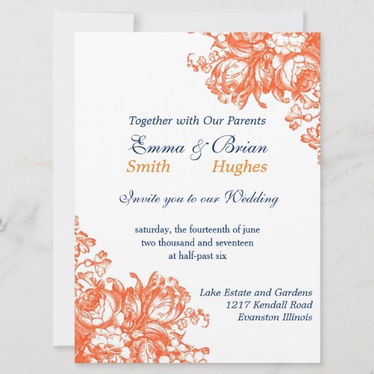 Oranje en wit Antiek Kaart (Voorkant)