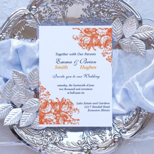 Oranje en wit Antiek Kaart