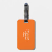 Oranje en wit Bagagelabel van poodot en polaire do (Achterkant verticaal)
