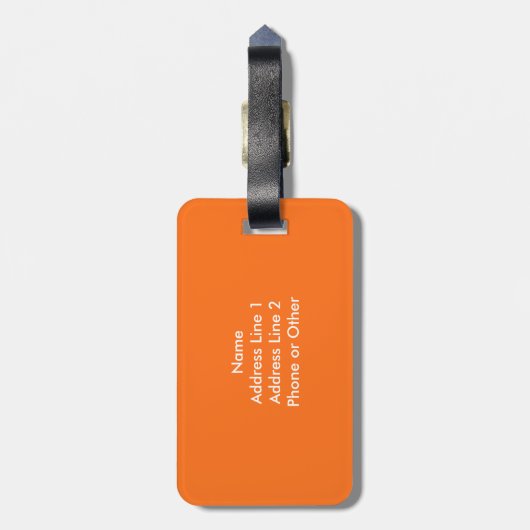 Oranje en wit Bagagelabel van poodot en polaire do (Achterkant verticaal)