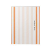 Oranje en wit bandpatroon notitieblok (Linkerzijde)