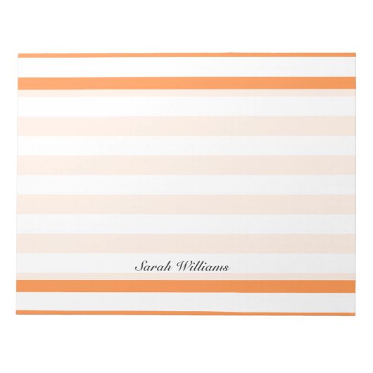 Oranje en wit bandpatroon notitieblok (Voorkant)