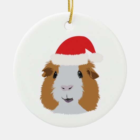 Oranje en wit cavia's keramisch ornament (Voorkant)