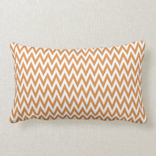 Oranje en wit Chevron Zig Zag Stripes Patroon Kussen