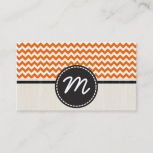 Oranje en wit Chevron Zigzag Pattern 2 Visitekaartje