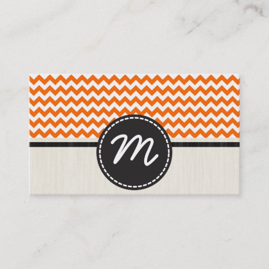 Oranje en wit Chevron Zigzag Pattern 2 Visitekaartje (Voorkant)
