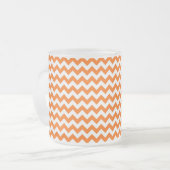 Oranje en wit Chevron Zigzag Pattern Matglas Koffiemok (Voorkant links)