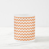 Oranje en wit Chevron Zigzag Pattern Matglas Koffiemok (Center)