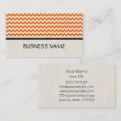 Oranje en wit Chevron Zigzag Pattern Visitekaartje (Voorkant / Achterkant)