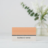 Oranje en wit Chevron Zigzag Pattern Visitekaartje (Staand voorkant)