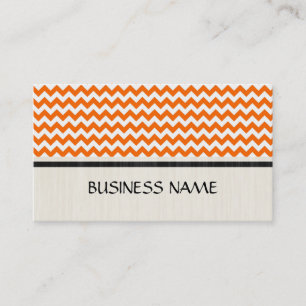 Oranje en wit Chevron Zigzag Pattern Visitekaartje