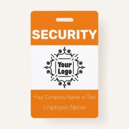 Oranje en wit Custom Logo Security Guard ID Badge