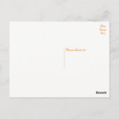 Oranje en wit Dank u liefde harten Briefkaart (Achterkant)