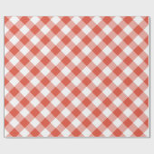 Oranje en wit diagonaal-Gingham-speldenstang Cadeaupapier (Vlak)
