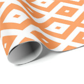 Oranje en wit diamantpatroon cadeaupapier (Rol Hoek)