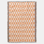 Oranje en wit diamantpatroon deken (Voorkant Verticaal)