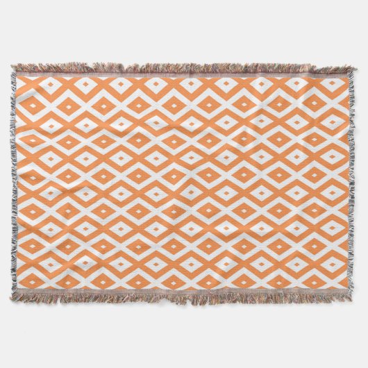 Oranje en wit diamantpatroon deken (Voorkant)