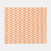 Oranje en wit diamantpatroon fleece deken (Voorkant (Horizontaal))