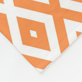 Oranje en wit diamantpatroon fleece deken (Hoek)