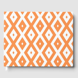 Oranje en wit diamantpatroon gastenboek