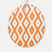 Oranje en wit diamantpatroon keramisch ornament (Links)
